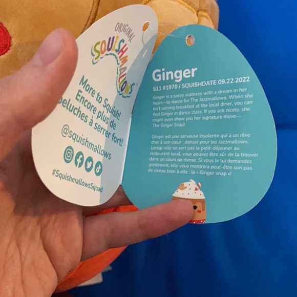 Original Squishmallows Named Ginger Size 11 “ Inch Gingerbread Latte NWTS - Picture 7 of 11